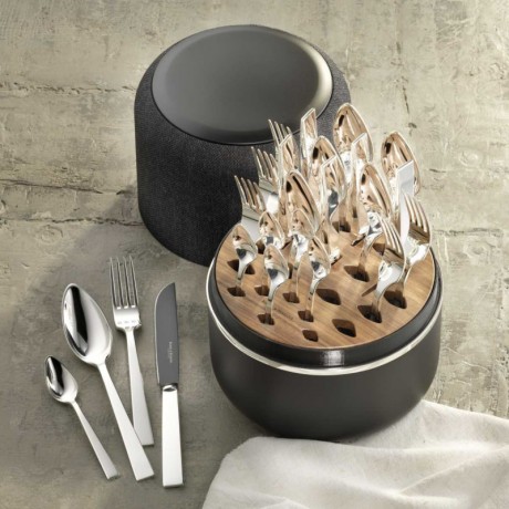 Robbe & Berking Robbe & Berking Riva - 925 Sterling Silber The Box inklusive 24-tlg. Menubesteck-Set Frozen Black Robbe & Berking Riva - Серебро 925 пробы Коробка, включающая 24 шт. Набор столовых приборов Frozen Black