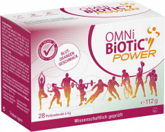 OMNi BiOTiC Power, 28 Servings, 112g, Пробиотик с магнием, 6 штаммов полезных бактерий, от усталости и для поддержки мышц, для активных людей и спортсменов, 28 саше х 4г