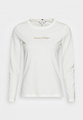 Tommy Hilfiger SLIM Long sleeved top ecru SLIM Топ с длинными рукавами экрю