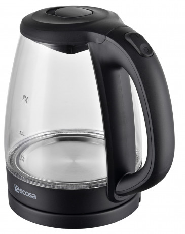 ecosa ecosa Wasserkocher EO-680, 1,7 l, 2200 W, Glaswasserkocher, Blaue LED-Beleuchtung, BPA-frei Чайник ecosa EO-680, 1,7 л, 2200 Вт, стеклянный чайник, синяя светодиодная подсветка, не содержит BPA