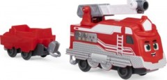 Spin Master Mighty Express Push-and-Go Zug Roter Retter mit Guterwaggon Красный спасатель Mighty Express Push-and-Go Train с товарным вагоном