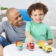 Spin Master Mighty Express Push-and-Go Zug Roter Retter mit Guterwaggon Красный спасатель Mighty Express Push-and-Go Train с товарным вагоном