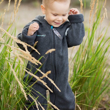 Hoppediz Overall aus Fleece Babyeinteiler anthrazit Комбинезон из флиса детский цельнокроеный антрацит