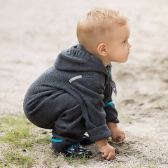 Hoppediz Overall aus Fleece Babyeinteiler anthrazit  Комбинезон из флиса детский цельнокроеный антрацит