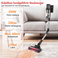 7Magic 7Magic Akku-Handstaubsauger 33000PA, Kabelloser Faltbarer Stabstaubsauger, Tierpflege, 60 Min. Autonomie, Kontrollanzeige, LED-Leuchte, 0,8L Staubbehalter  Беспроводной ручной пылесос 7Magic 33000PA, беспроводной складной пылесос, уход за животными