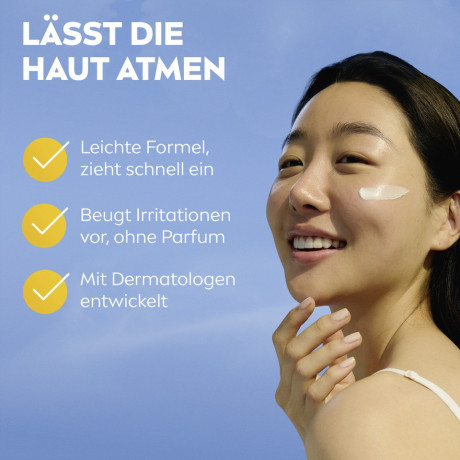 NIVEA SUN Breathable UV Gesicht Sensitiv LSF 50+, 40 ml, Нивеа Солнцезащитный крем для лица, SPF 50+, для чувствительной кожи, воздухопроницаемый, 40 мл