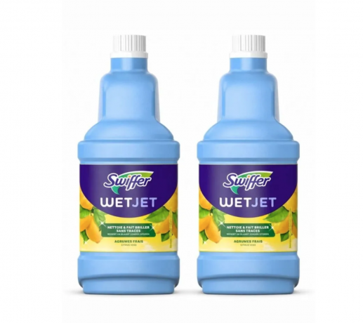 Swiffer Wet Jet Bodenreiniger Nachfüllpack 1,25L x 2st, Средство для швабры с распылителем WET JET, с ароматом лимона, 1,25 л x 2шт (2,5 литра)