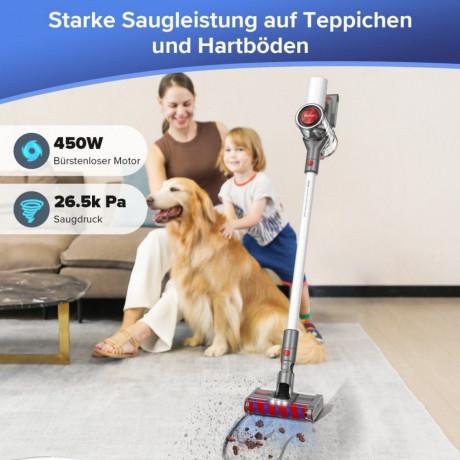 redroad redroad Akku-Stielstaubsauger 17, 450,00 W, beutellos, 5 in1 Handstaubsauger, 26.5KPa Staubsauger Kabelloser Stielsauger Беспроводной стержневой пылесос Redroad 17, 450,00 Вт, без мешка, ручной пылесос 5-в-1, пылесос 26,5 кПа, беспроводной стержн