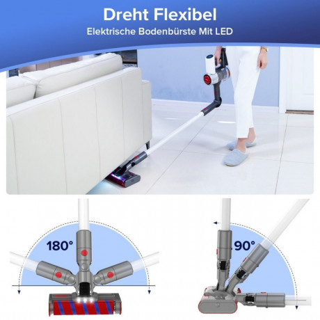 redroad redroad Akku-Stielstaubsauger 17, 450,00 W, beutellos, 5 in1 Handstaubsauger, 26.5KPa Staubsauger Kabelloser Stielsauger Беспроводной стержневой пылесос Redroad 17, 450,00 Вт, без мешка, ручной пылесос 5-в-1, пылесос 26,5 кПа, беспроводной стержн