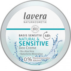 LAVERA DEO CREME basis sensitiv NATURAL &amp; SENSITIVE, 50 ml, Лавера Дезодорант-крем для чувствительной кожи, био-алоэ вера, 50 мл