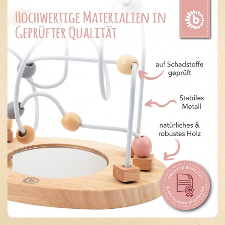 bieco Motorikwurfel Motorikschleife Lernspielzeug Holz Wurfel Motorik Spielzeug Baby Motorikwurfel Куб моторных навыков Кубик двигательных навыков Петля Обучающая игрушка Деревянный куб Двигательные навыки Игрушка Детский куб моторных навыков