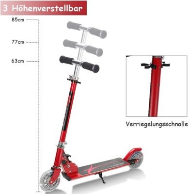 COSTWAY Scooter Roller mit blinkenden Rader Скутер самокат с мигающими колесами