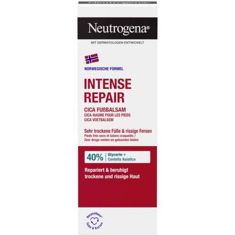 Neutrogena Norwegische Formel Intense Repair CICA Fussbalsam, 50 ml, Neutrogena Intense Repair CICA Восстанавливающий бальзам для очень сухой кожи стоп и потрескавшихся пяток, 50 мл