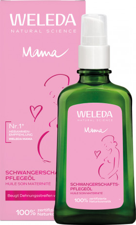 WELEDA MAMA Schwangerschafts-Pflegeoel, 100 ml, Масло для тела при беременности для эластичности кожи и профилактики растяжек, 100 мл