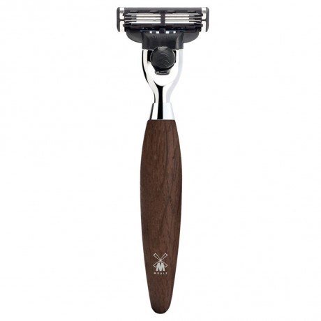 Muhle KOSMO 3-Klingen-Rasierer Griff aus Mooreichenholz Бритва КОСМО с 3 лезвиями ручка из мореного дуба