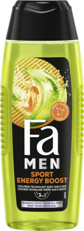 Fa Men Sport Energy Boost 3in1 Duschgel 250 ml, Мужской гель для душа FA Sport Energy Boost 3 в 1 с ароматом гуараны, 250 мл