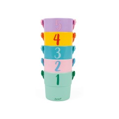 Janod Badespielzeug Wasserlauf-Eimer (5 Stuck) Игрушка для купания Ведро с водой (5 шт.)