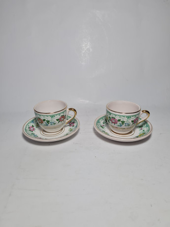 Baron Набор кофейная пара с цветочным рисунком и позолотой, 2 шт, Германия, 1960-70гг.