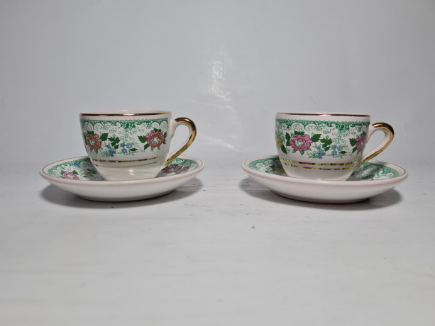 Baron Набор кофейная пара с цветочным рисунком и позолотой, 2 шт, Германия, 1960-70гг.