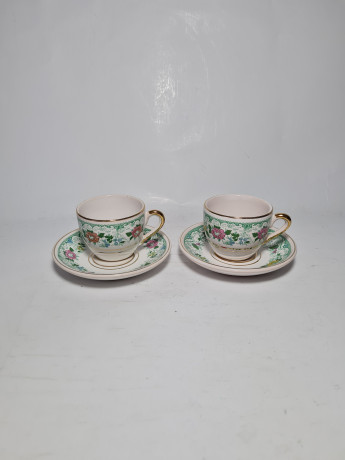 Baron Набор кофейная пара с цветочным рисунком и позолотой, 2 шт, Германия, 1960-70гг.