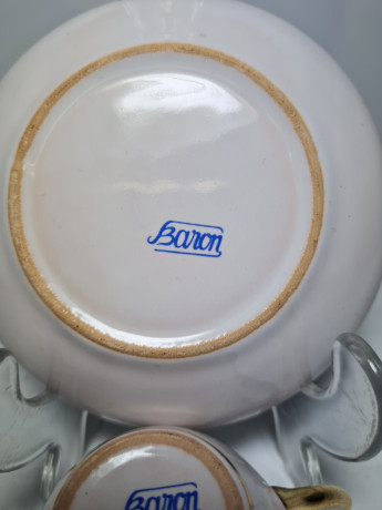 Baron Набор кофейная пара с цветочным рисунком и позолотой, 2 шт, Германия, 1960-70гг.