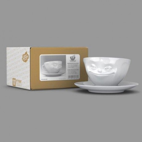 Fiftyeight Products TV Tassen Kaffeetasse weiss grinsend 0,20 L TV cups Кофейная чашка белая ухмылка 0,20 л