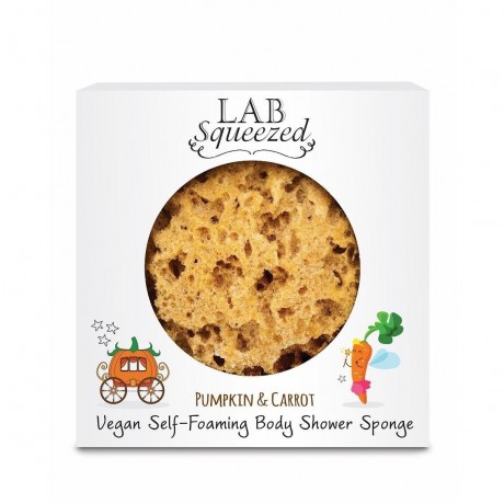 LAB SQUEEZED Pumpkin & Carrot Vegan Self-Foaming Body Shower Sponge Веганская самопенящаяся губка для душа Pumpkin & Carrot