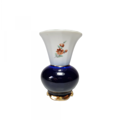 Thuringen Вазочка сине-белый фарфор с цветочным рисунком, 8 x 5,5 см, Германия, 1960-70гг.