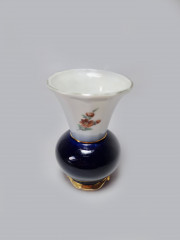 Thuringen Вазочка сине-белый фарфор с цветочным рисунком, 8 x 5,5 см, Германия, 1960-70гг.