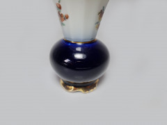 Thuringen Вазочка сине-белый фарфор с цветочным рисунком, 8 x 5,5 см, Германия, 1960-70гг.