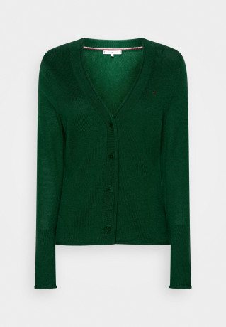 Tommy Hilfiger SOFT V-NECK CARDIGAN Cardigan prep green МЯГКИЙ КАРДИГАН С V-ОБРАЗНЫМ ВЫРЕЗОМ Кардиган подготова зеленый
