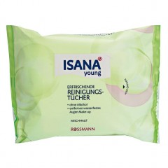 ISANA Young erfrischende reinigungsstucher Освежающие салфетки для очистки для комбинированной кожи 25 шт.