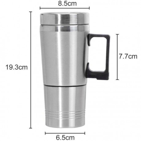 GelldG GelldG Wasserkocher 500ml Auto Wasserkocher Edelstahl 12V Reisewasserkocher Kaffee Tasse, 0.5 l Чайник GelldG, 500 мл, автомобильный чайник, нержавеющая сталь, 12 В, дорожный чайник, кофейная чашка, 0,5 л