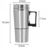 GelldG GelldG Wasserkocher 500ml Auto Wasserkocher Edelstahl 12V Reisewasserkocher Kaffee Tasse, 0.5 l Чайник GelldG, 500 мл, автомобильный чайник, нержавеющая сталь, 12 В, дорожный чайник, кофейная чашка, 0,5 л