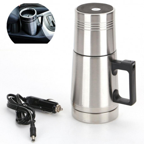 GelldG GelldG Wasserkocher 500ml Auto Wasserkocher Edelstahl 12V Reisewasserkocher Kaffee Tasse, 0.5 l Чайник GelldG, 500 мл, автомобильный чайник, нержавеющая сталь, 12 В, дорожный чайник, кофейная чашка, 0,5 л