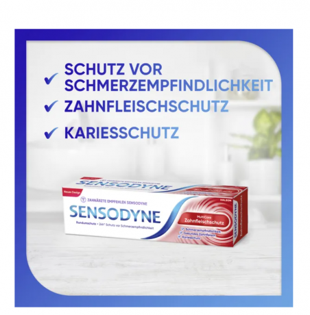 Sensodyne MultiCare Zahnfleischschutz Zahncreme, Зубная паста антибактериальная, уменьшает чувствительность и защищает десна, 75 мл