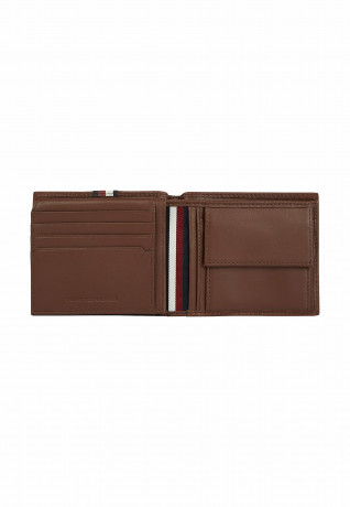 Tommy Hilfiger TH PREM LEA CC FLAP AND COIN Wallet dark chestnut TH PREM LEA CC FLAP AND COIN Бумажник темно-каштановый
