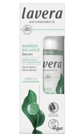 lavera Barrier Balance Serum Сыворотка для поддержания барьерной функции кожи  с пребиотиками и органическим зеленым чаем для всех типов кожи, 30мл