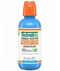The Breath Co Frischer Atem Mundspulung Icy Mint 500ml, Ополаскиватель для рта от неприятного запаха, без спирта, антибактериальный, мятный, 12 часов свежести, 500 мл