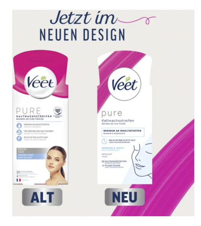 Veet PURE Kaltwachsstreifen Gesicht, sensible Haut Полоски из чистого холодного воска для лица и чувствительной кожи 20шт