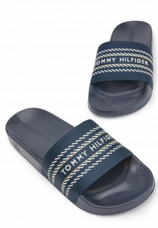 Tommy Hilfiger WEBBING SLIDE Mules space blue WEBBING SLIDE Мюли космический синий