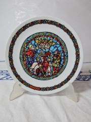 DE LIMOGES Коллекционная номерная тарелка №CD463 из серии &quot;Весть о великой радости&quot; Noёl Vitral (Ноэль Витраль) с сертификатом, 21,5см, Франция, 1977г