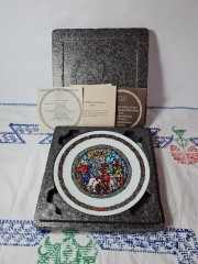 DE LIMOGES Коллекционная номерная тарелка №CD463 из серии &quot;Весть о великой радости&quot; Noёl Vitral (Ноэль Витраль) с сертификатом, 21,5см, Франция, 1977г