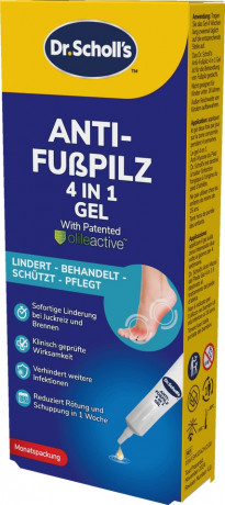 SCHOLL Anti-Fusspilz 4in1 Gel, 10 ml, Шолль Гель от грибка стоп 4в1, лечение и профилактика, 10 мл