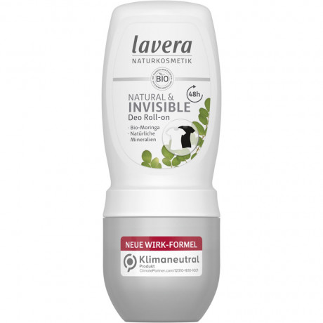 LAVERA Deo Roll-on NATURAL & INVISIBLE, 50 ml, Лавера Роликовый дезодорант без белых следов на одежде, 50 мл
