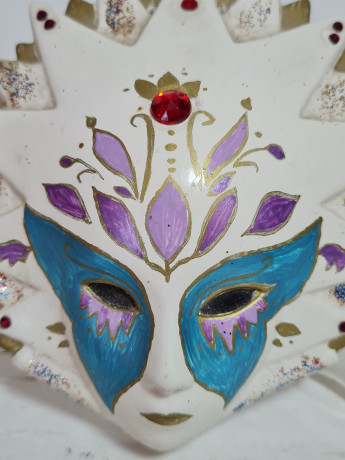 Маска винтажная Venicia Im Stil, гипс, 14 x 15 см, Германия, 1960-70гг.