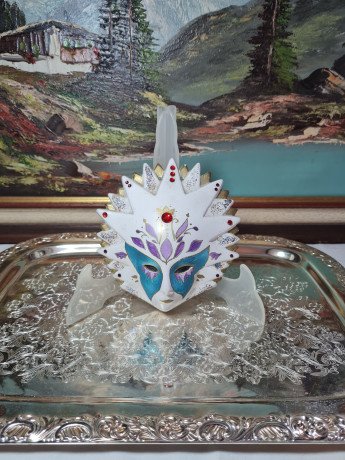 Маска винтажная Venicia Im Stil, гипс, 14 x 15 см, Германия, 1960-70гг.