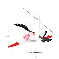 goki Schwingtier Storch rosa mit Name personalisiert Качающийся аист