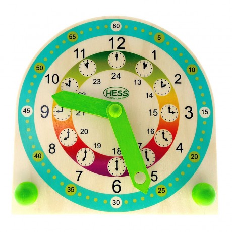 HESS Holzdekoration Lernuhr mit Stunden Деревянные украшения обучающие часы с часами