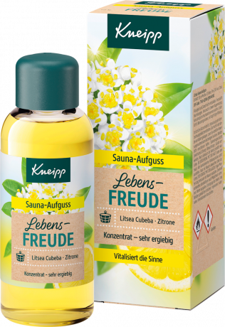 Kneipp Sauna Aufguss Lebensfreude, 100 ml, Kneipp концентрат для сауны Lebensfreude с эфирными маслами литсеи кубебы и лимона, 100 мл